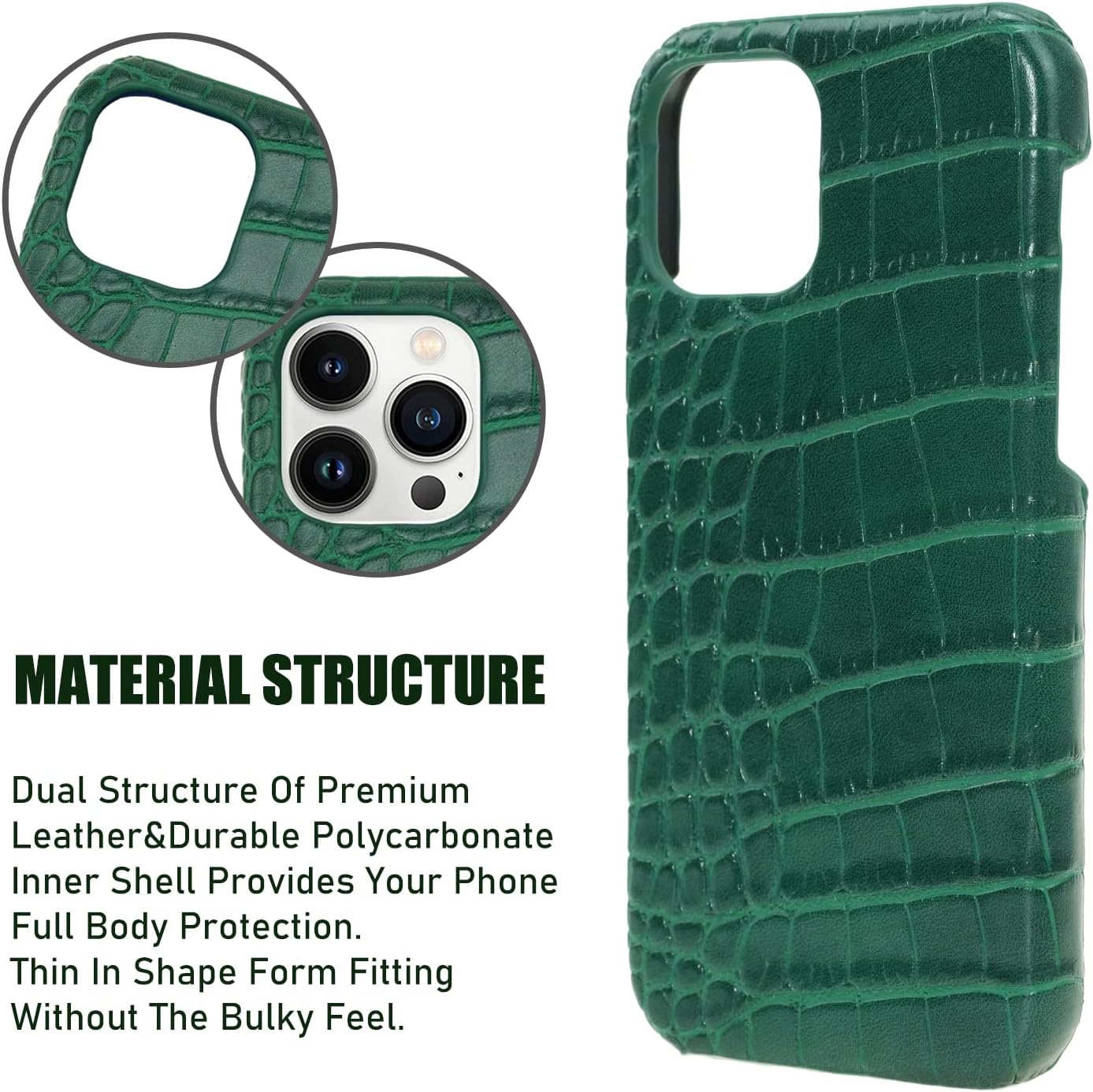 Funda de cuero para iPhone 13 Pro, diseño clásico retro, suave TPU delgado, a prueba de golpes, funda de cuero de diseñador para iPhone 13 Pro, a la