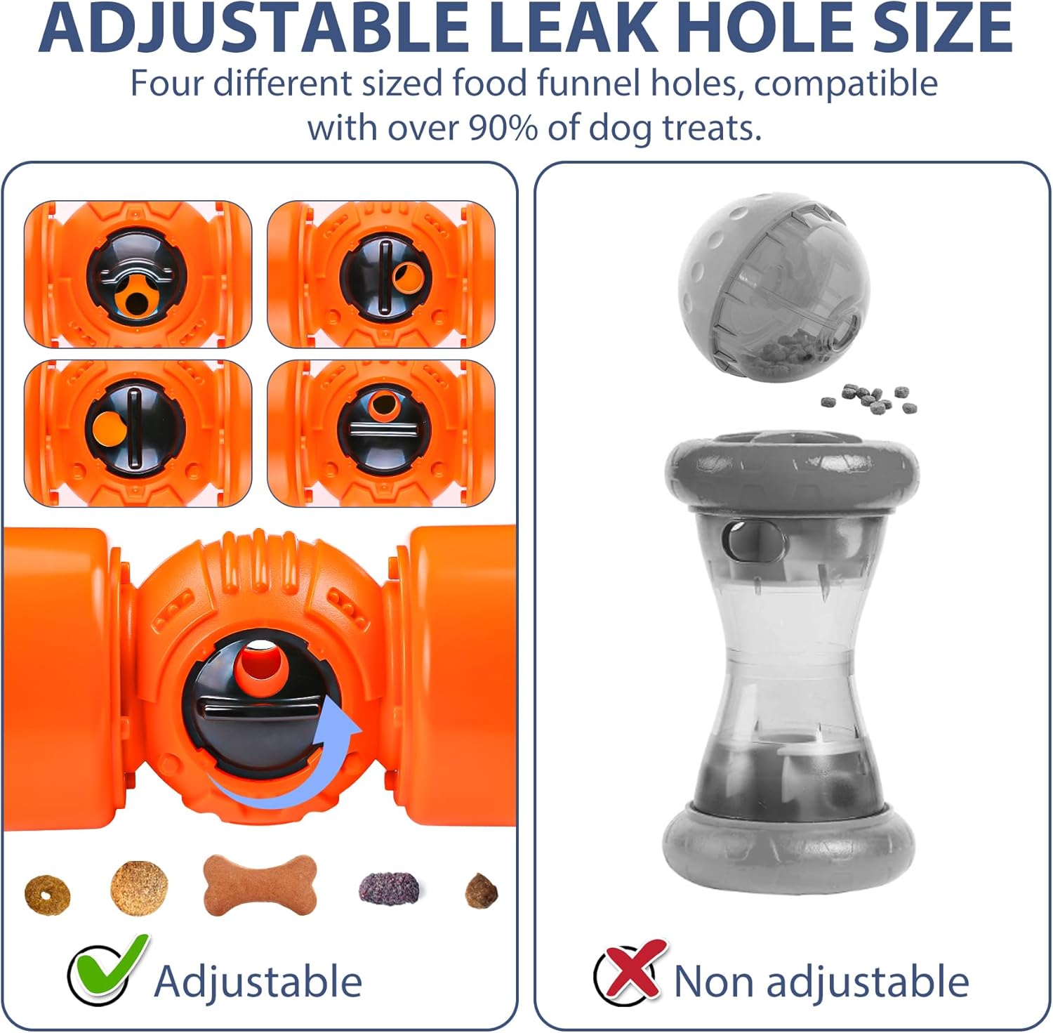 Juguete de rompecabezas para perros, alimentador de rompecabezas para perros, dispensador interactivo de golosinas para perros pequeños, naranja.