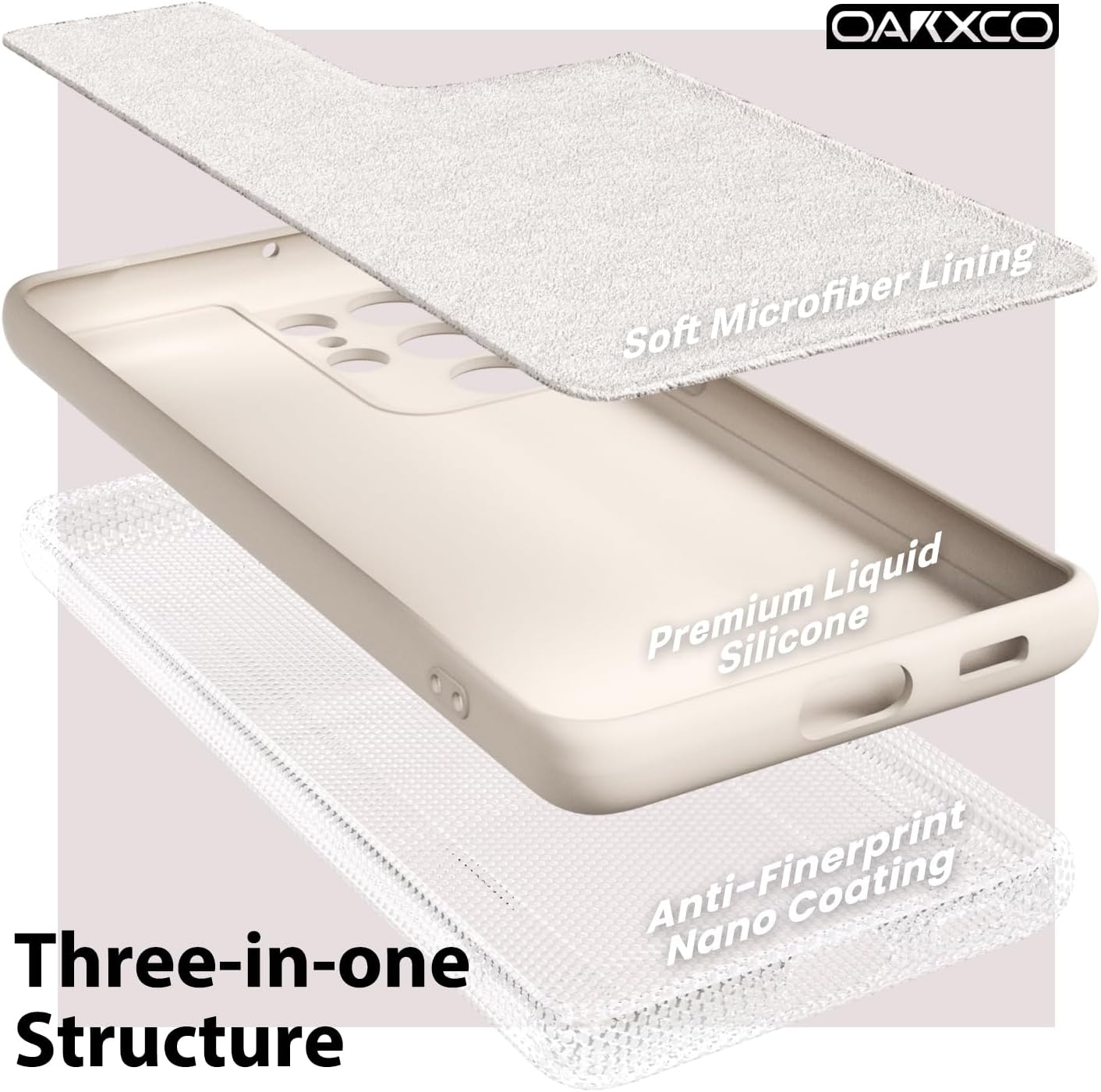 oakxco Funda para teléfono Samsung Galaxy S21 Ultra con agarre de silicona líquida, bonita funda delgada y delgada de goma suave de TPU lisa para