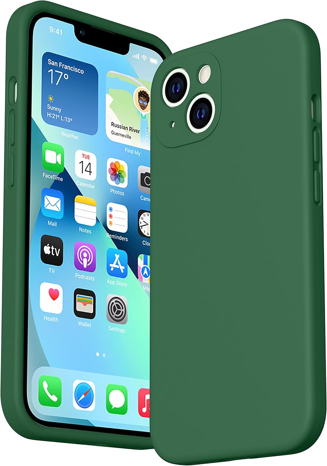 CellEver Funda de silicona duradera para iPhone 13 con material mejorado, protección de cámara de grado profesional, protección contra caídas de