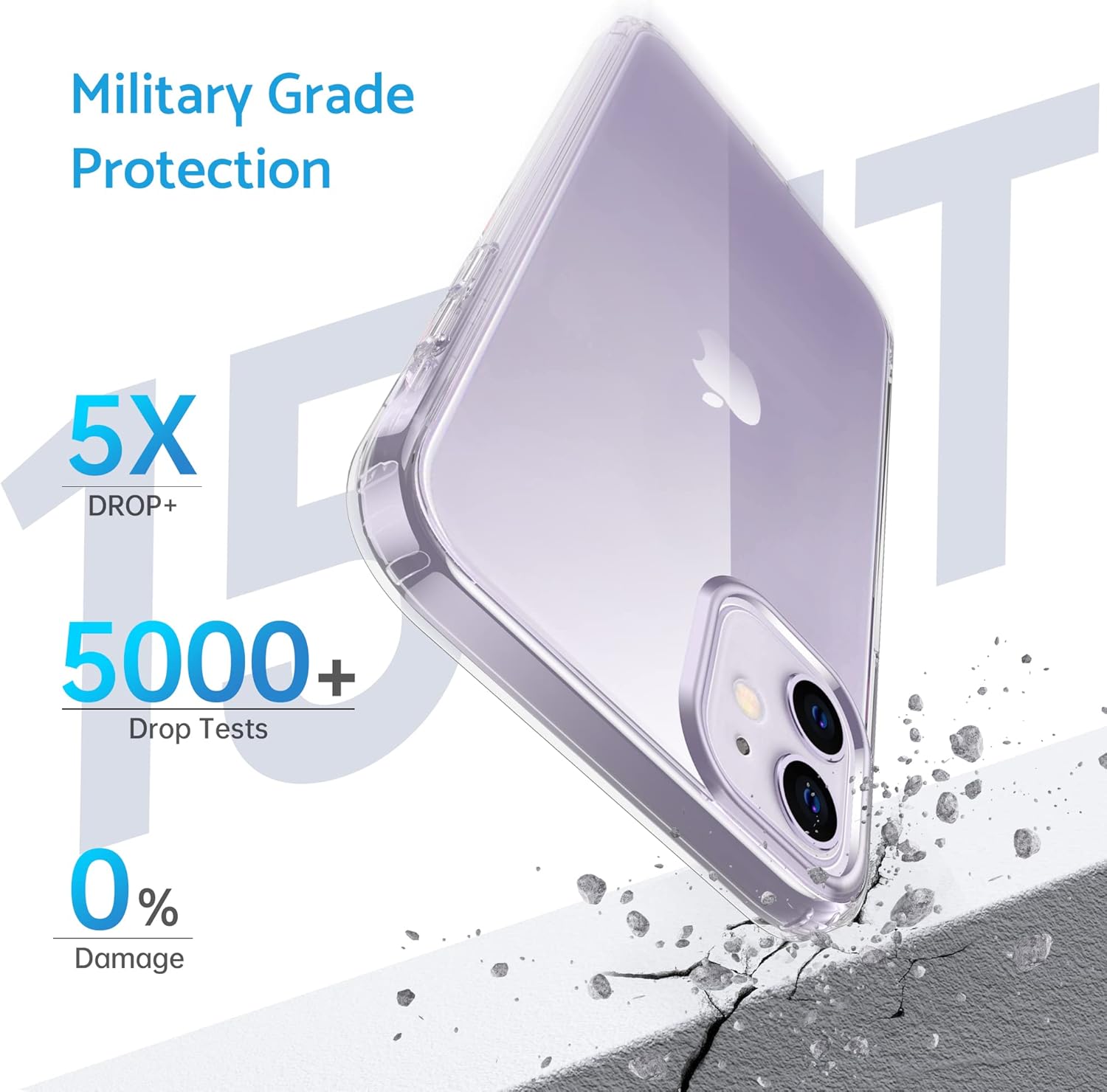 Anqrp Funda transparente diseñada para iPhone 11, compatible con carga inalámbrica, antiamarilleamiento, transparente, delgada, antiarañazos, para