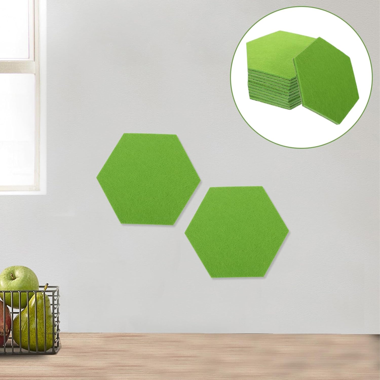 MAGICLULU 12pcs fieltro telón de fondo de pared etiqueta 3D hexagonal pegada