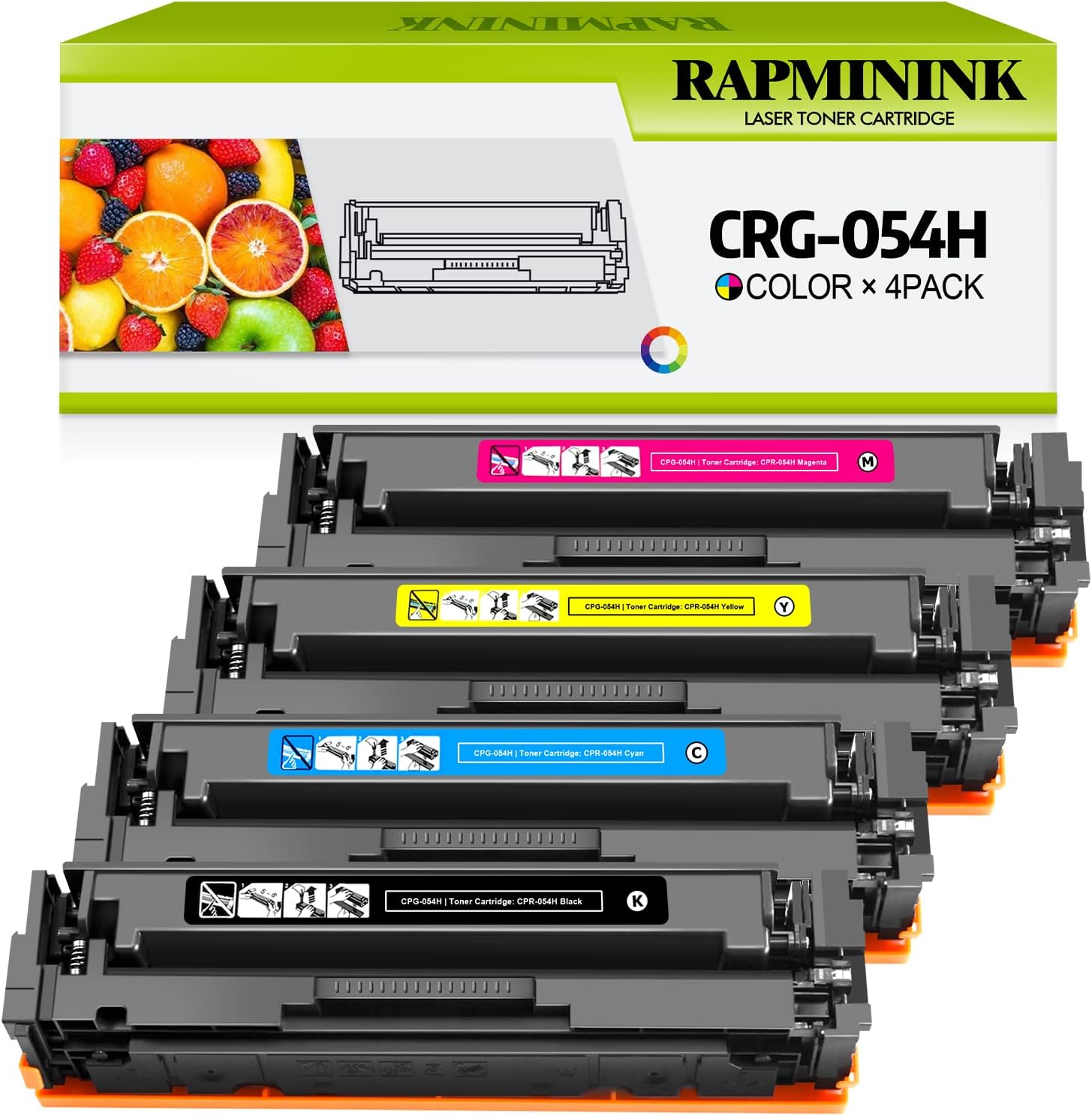 Cartucho de tóner compatible con Canon 054 054H de alto rendimiento para uso con impresoras Canon Color imageCLASS MF642Cdw MF644Cdw MF640C