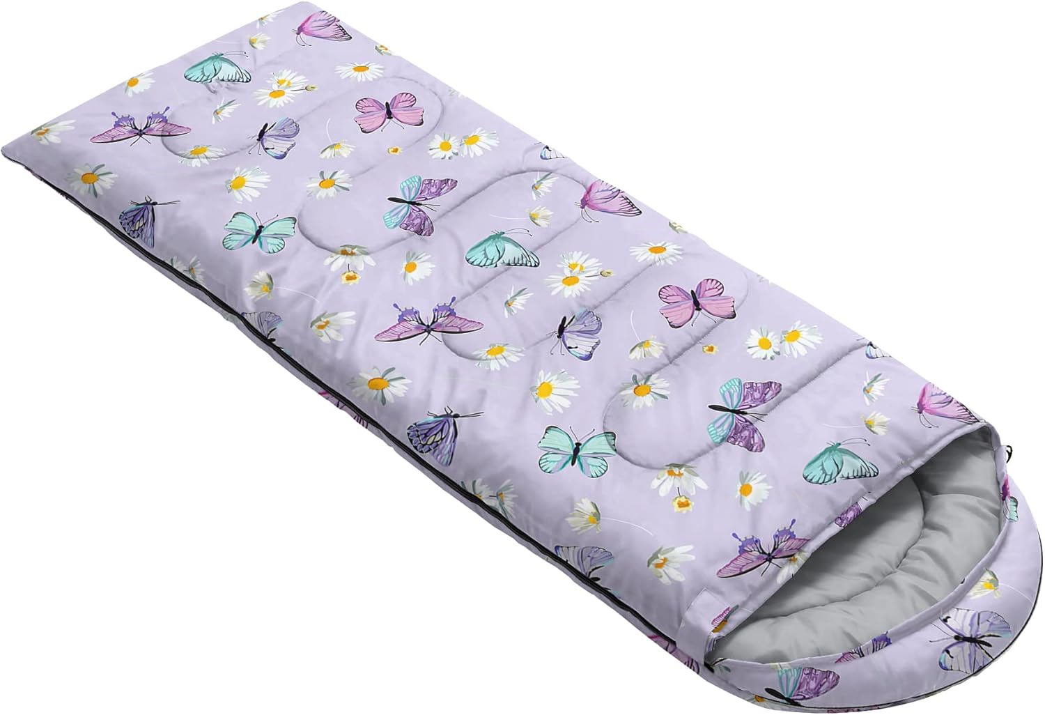 QOOMO Saco de dormir para camping, 3 estaciones, clima cálido y fresco, ligero, saco de dormir impermeable para adultos y niños, viajes y al aire