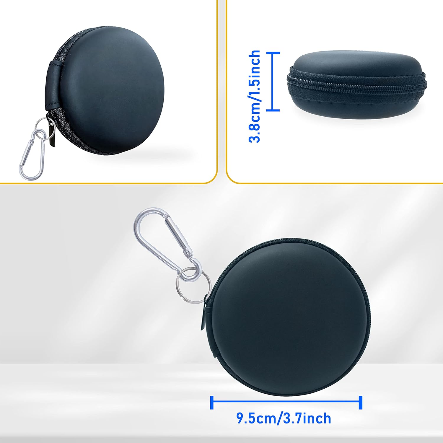 Wolfteeth – Funda para auriculares, funda para auriculares de EVA con mosquetón de acero inoxidable, organizador de accesorios para teléfono