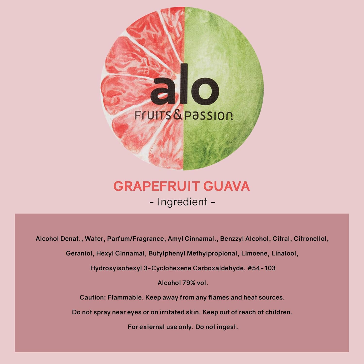 (Frutos y pasión) EAU FRAICHE GUAVA GRAPEFRUIT 1.7 fl oz, perfume en aerosol fresco ligero y aireado en clima cálido por ALO (1.69 onzas líquidas)