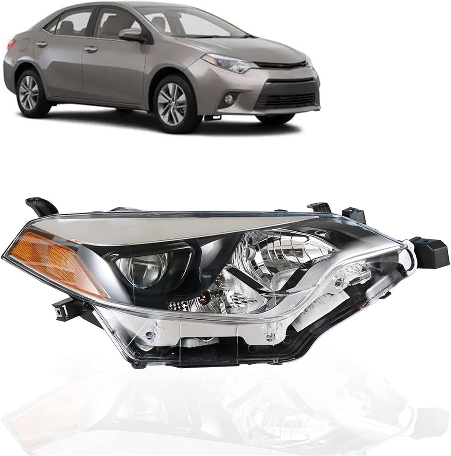 labwork Repuesto de faro delantero delantero para Toyota Corolla 2014 2015 2016 4 puertas Sedan proyector lado derecho (lado del pasajero)