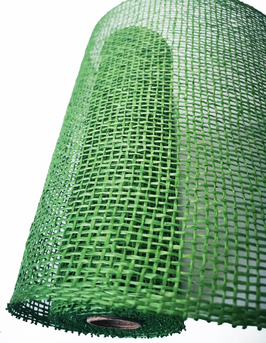 Malla de arpillera de poliéster de 10 pulgadas de malla decorativa de 10 pulgadas Rollos de arpillera de 5 yardas (verde)