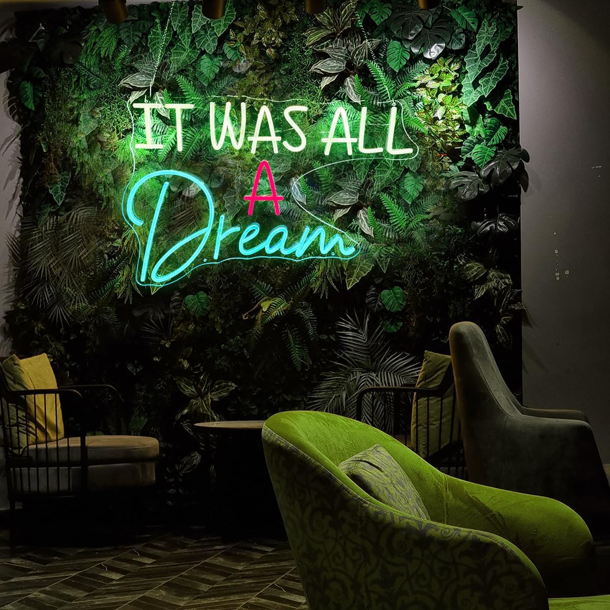 Letreros de neón con texto en inglés “IT WAS ALL A Dream”, luces LED de neón para decoración de pared, letrero iluminado para fiesta de cumpleaños,
