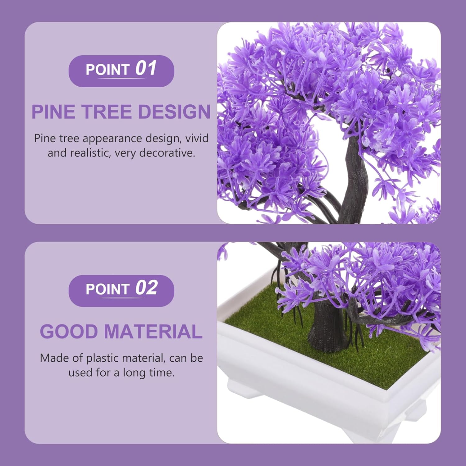 GANAZONO Plantas artificiales, árbol bonsái artificial, enebro, plantas artificiales en maceta, plantas artificiales para el hogar, decoración de