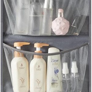 Organizador colgante de puerta para baño, organizador sobre puerta con 2 ganchos, organizador colgante de guardería, gris Organizador colgante de puerta para baño, organizador sobre puerta con 2 ganchos, organizador colgante de guardería, gris