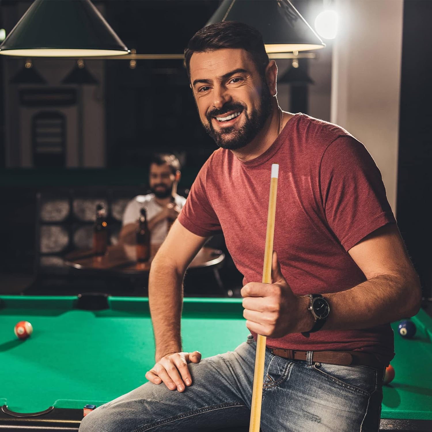 Wettarn Juego de 8 palos de billar de 12 onzas, 0.512 in, puntas de pegamento de madera dura, regalo para adultos, principiantes, Acción de Gracias,