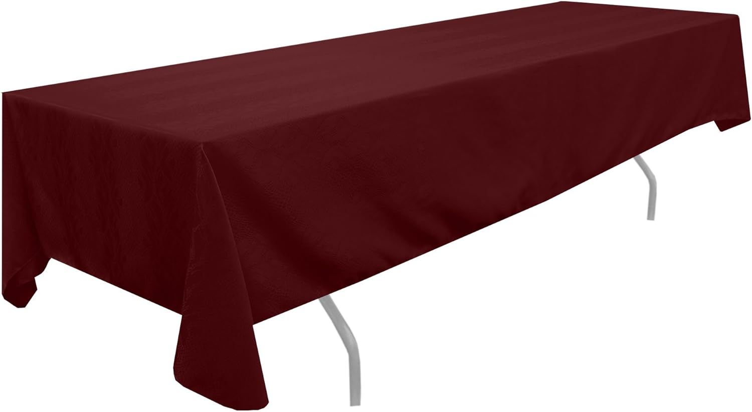 ULTIMATE TEXTILE Modern Damask Kenya – Mantel rectangular (54 x 96 pulgadas), color rojo burdeos