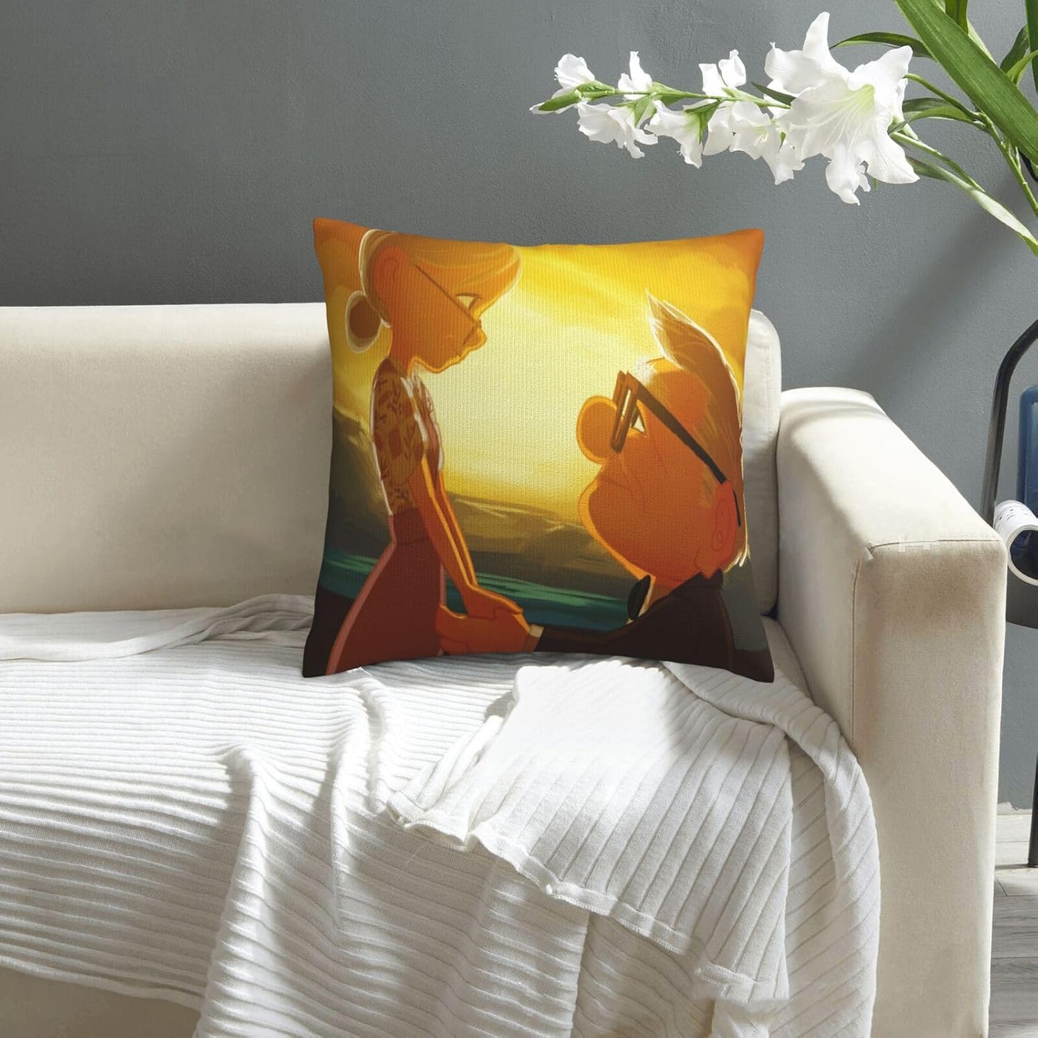 Fevayeer Carl and Ellie Love – Fundas de almohada decorativas para aniversario, San Valentín, cumpleaños, ideas de regalo, funda de almohada para el