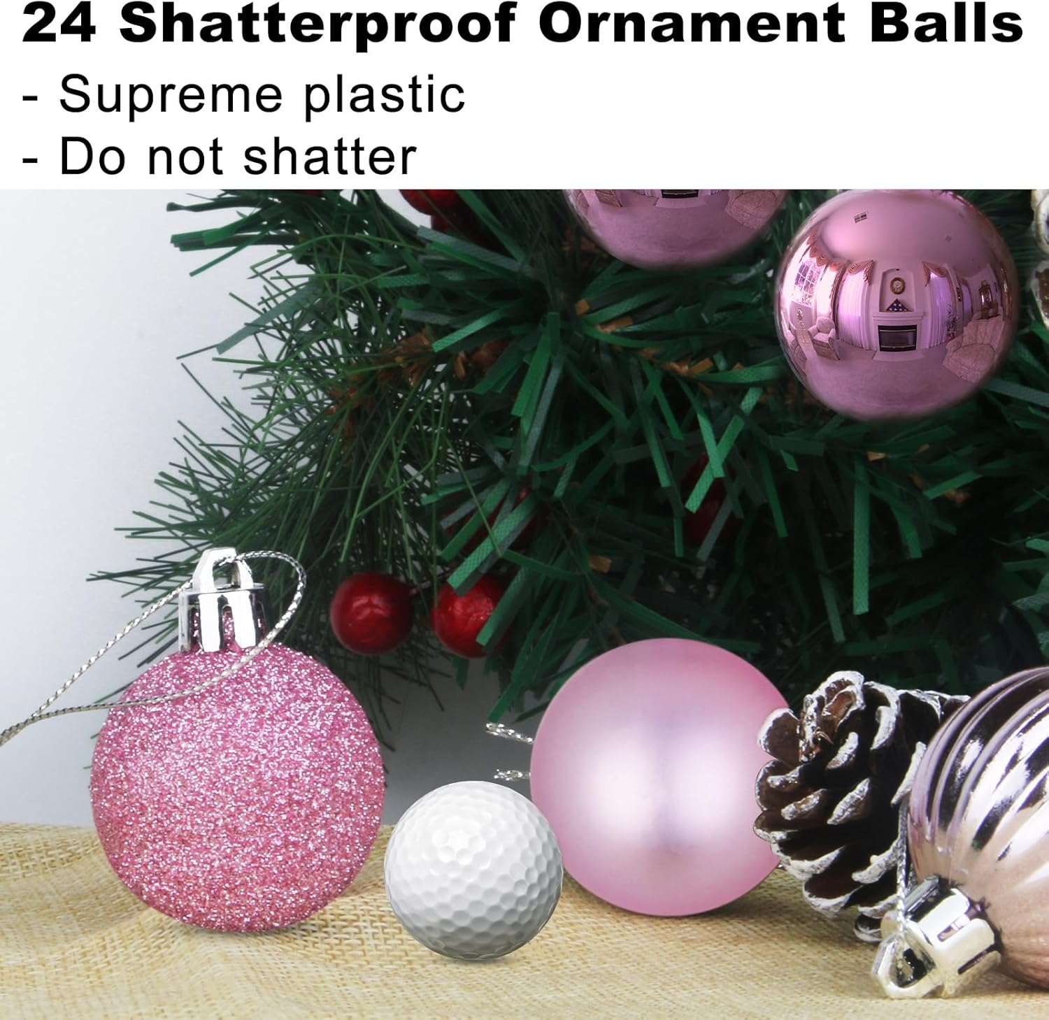 GameXcel – Esferas navideñas grandes y ornamentos colgantes para árbol de Navidad que no se rompen