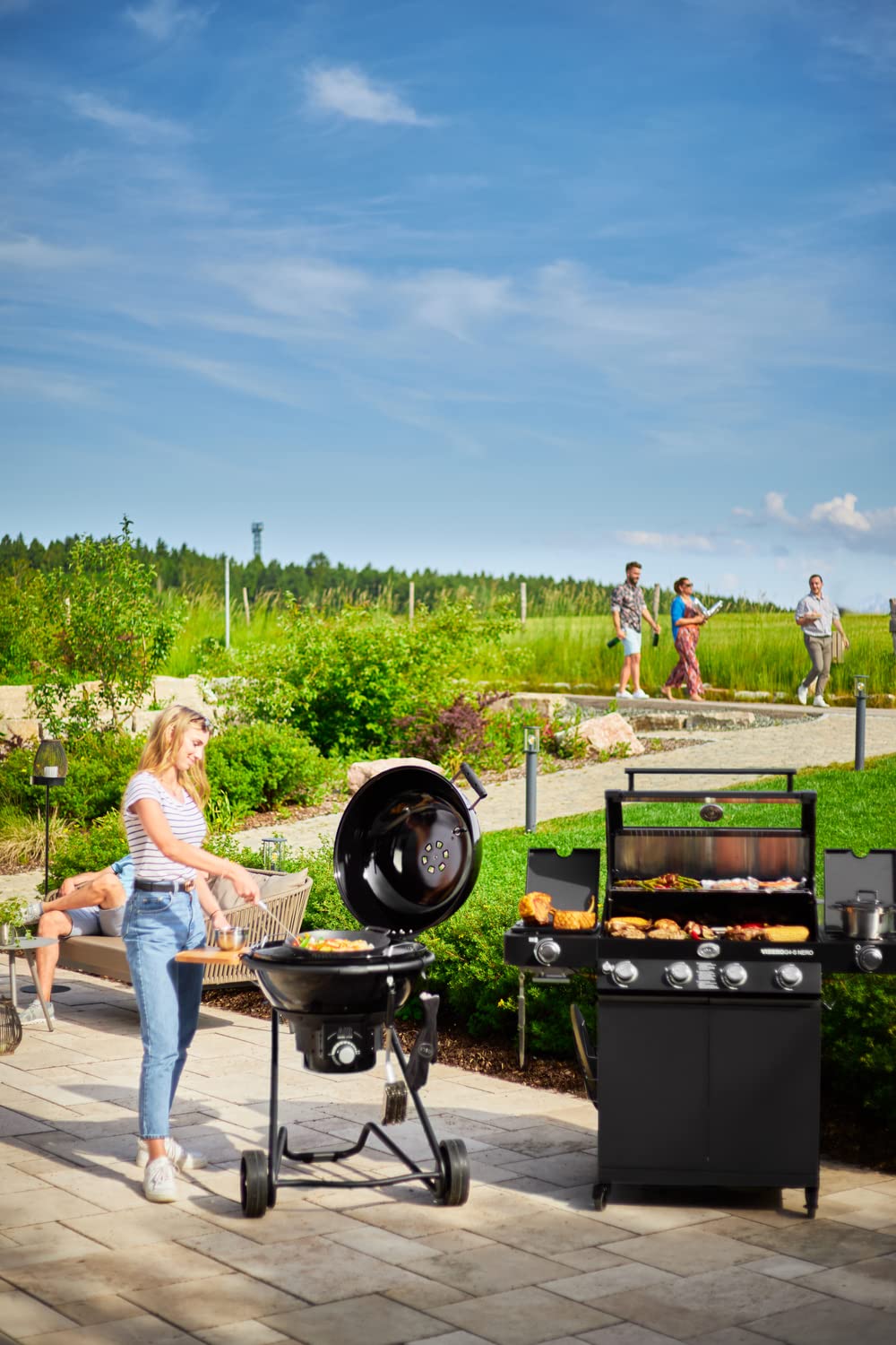 Rösle 25025 Mesa de parrilla desmontable para barbacoa, color negro