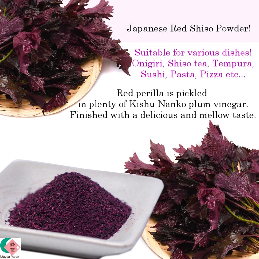 Mayca Moon Condimento de arroz con perilla roja en polvo Shiso rojo japonés (1.76 oz (50 g))
