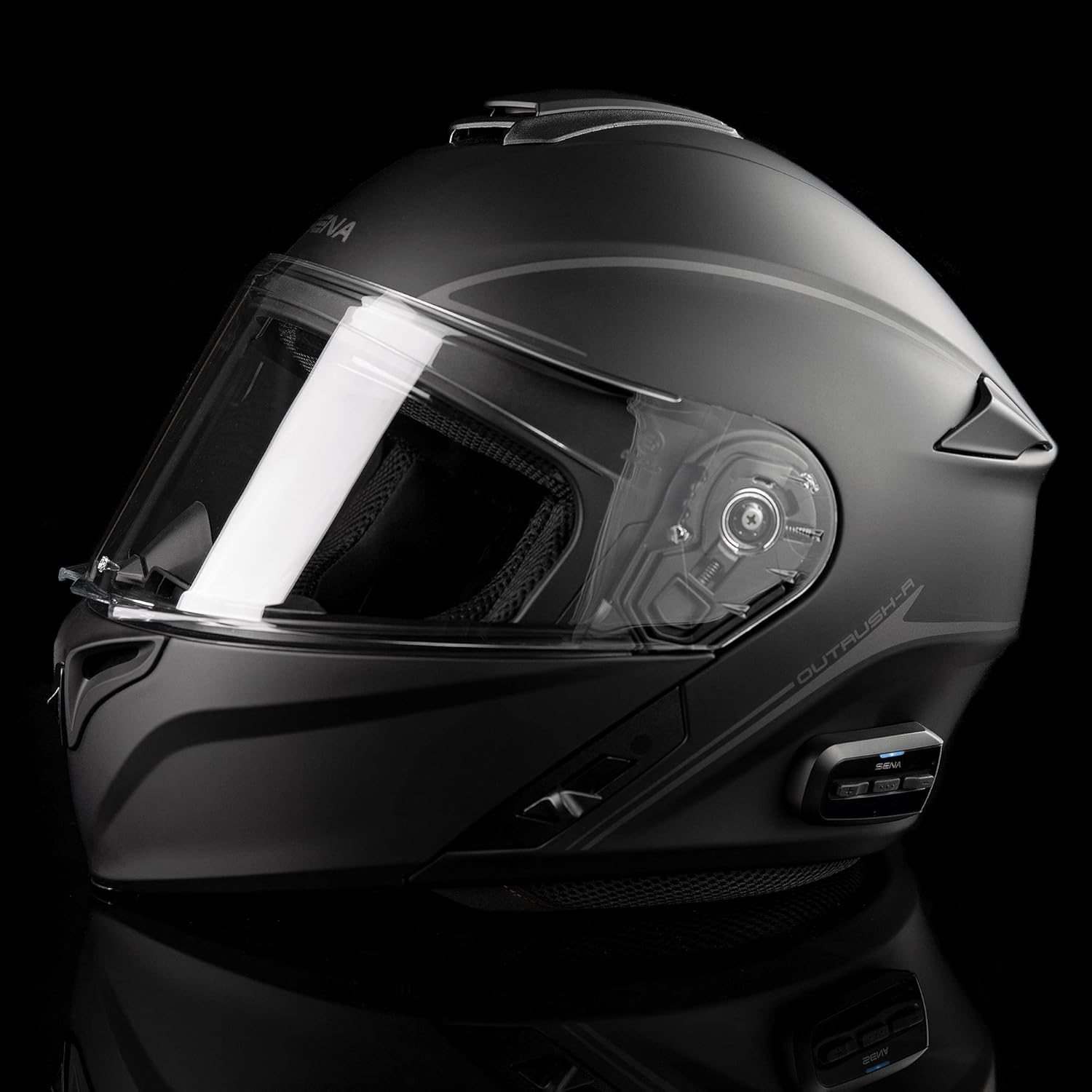 Sena Outrush – Casco modular de motocicleta Bluetooth con sistema de intercomunicación