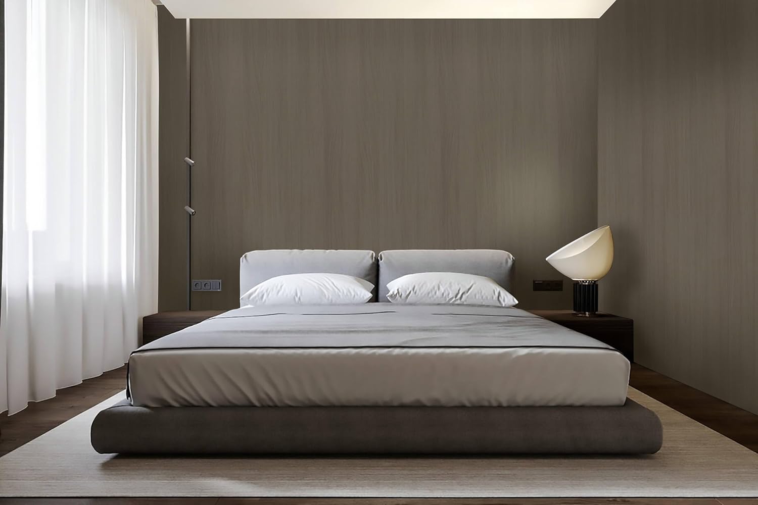 Heroad Papel tapiz de madera gris de marca, grueso, para despegar y pegar, para gabinetes, impermeable, moderno, papel de contacto de grano de