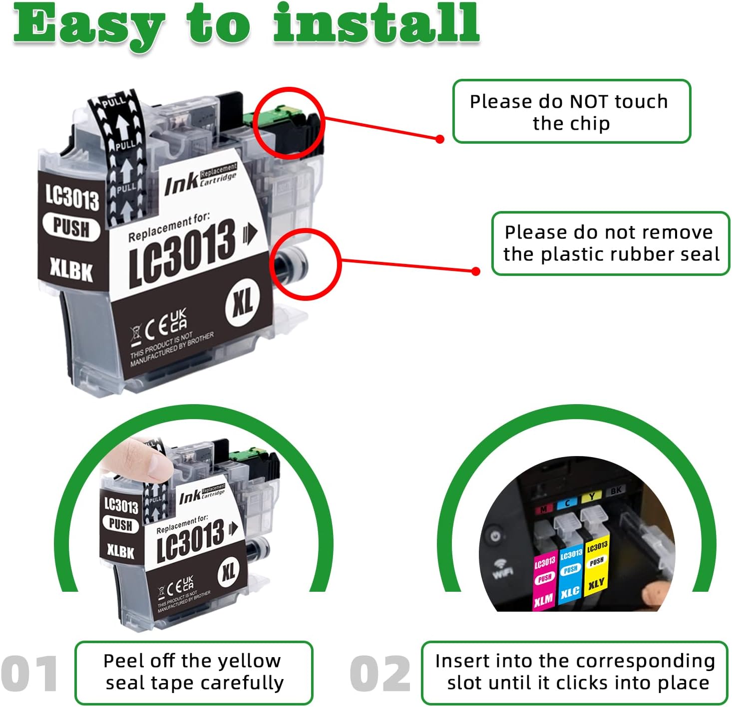 GREENARK Cartucho de tinta de repuesto compatible para impresora Brother LC3013 LC-3013 XL de alto rendimiento para impresora Brother MFC-J491DW,