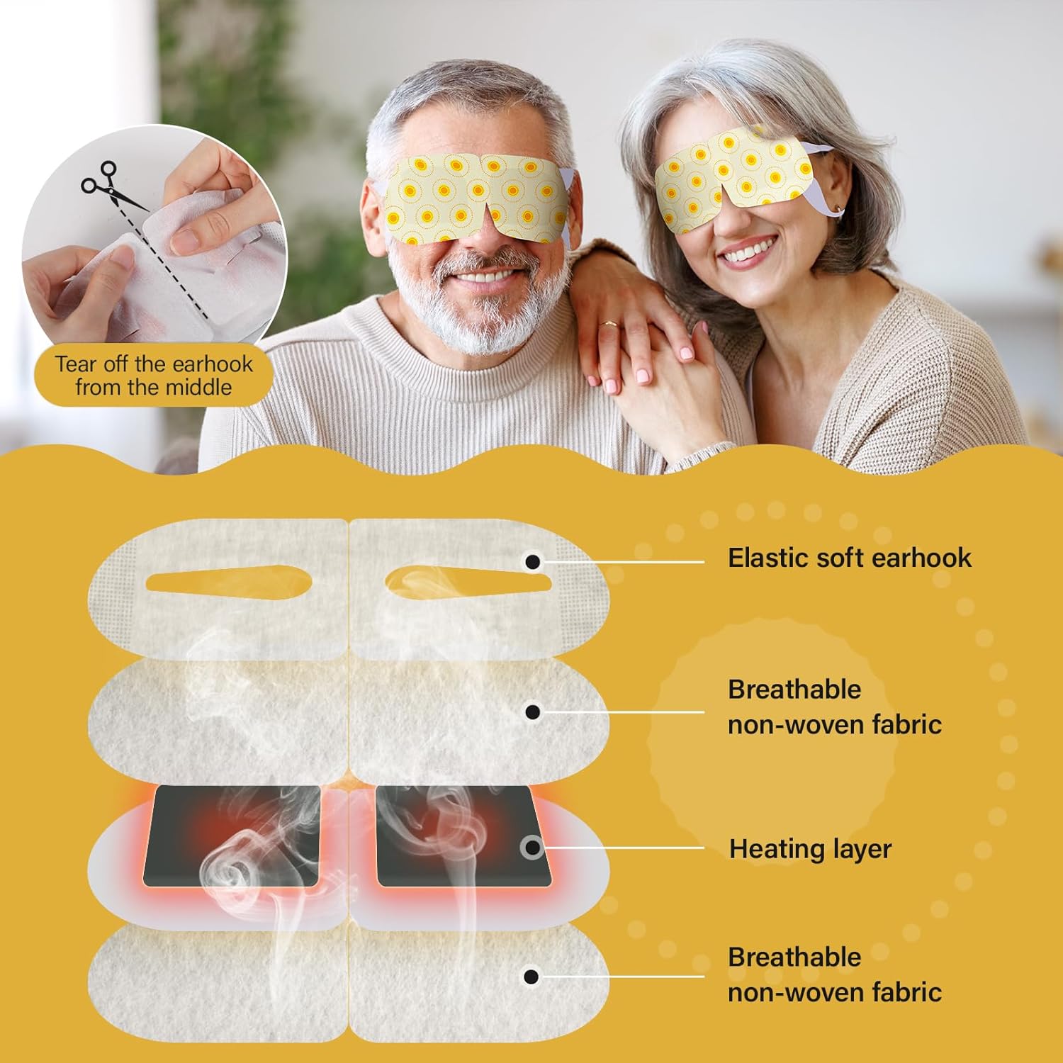 Paquete de 16 mascarillas desechables para ojeras e hinchazón, alivio del dolor de cabeza, ojos secos, alivio del estrés, fatiga ocular, máscaras de