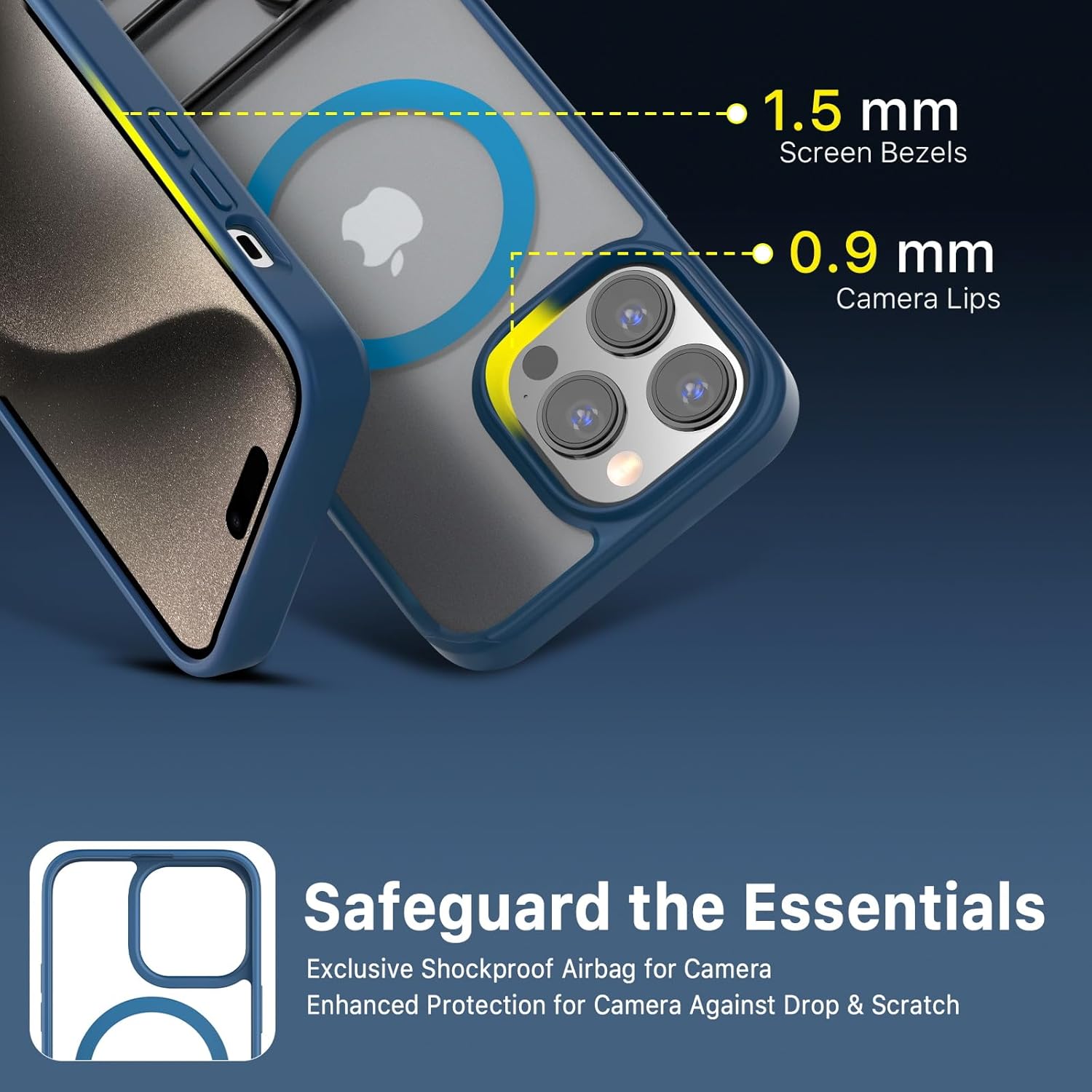 MYBAT PRO Lunar Series iPhone 15 Pro Max Case Compatible with MagSafe and Metal Swivel Kickstand  Translucent Matte Hard Back  Slim,