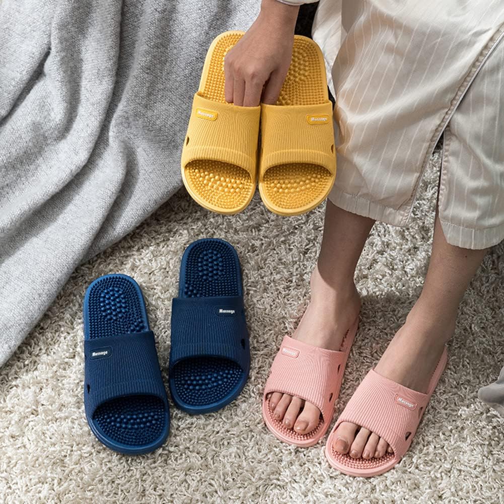Pantuflas de masaje de acupresión para fascitis plantar para mujer, pantuflas de acupuntura, artritis, neuropatía, alivio del dolor, sandalias de