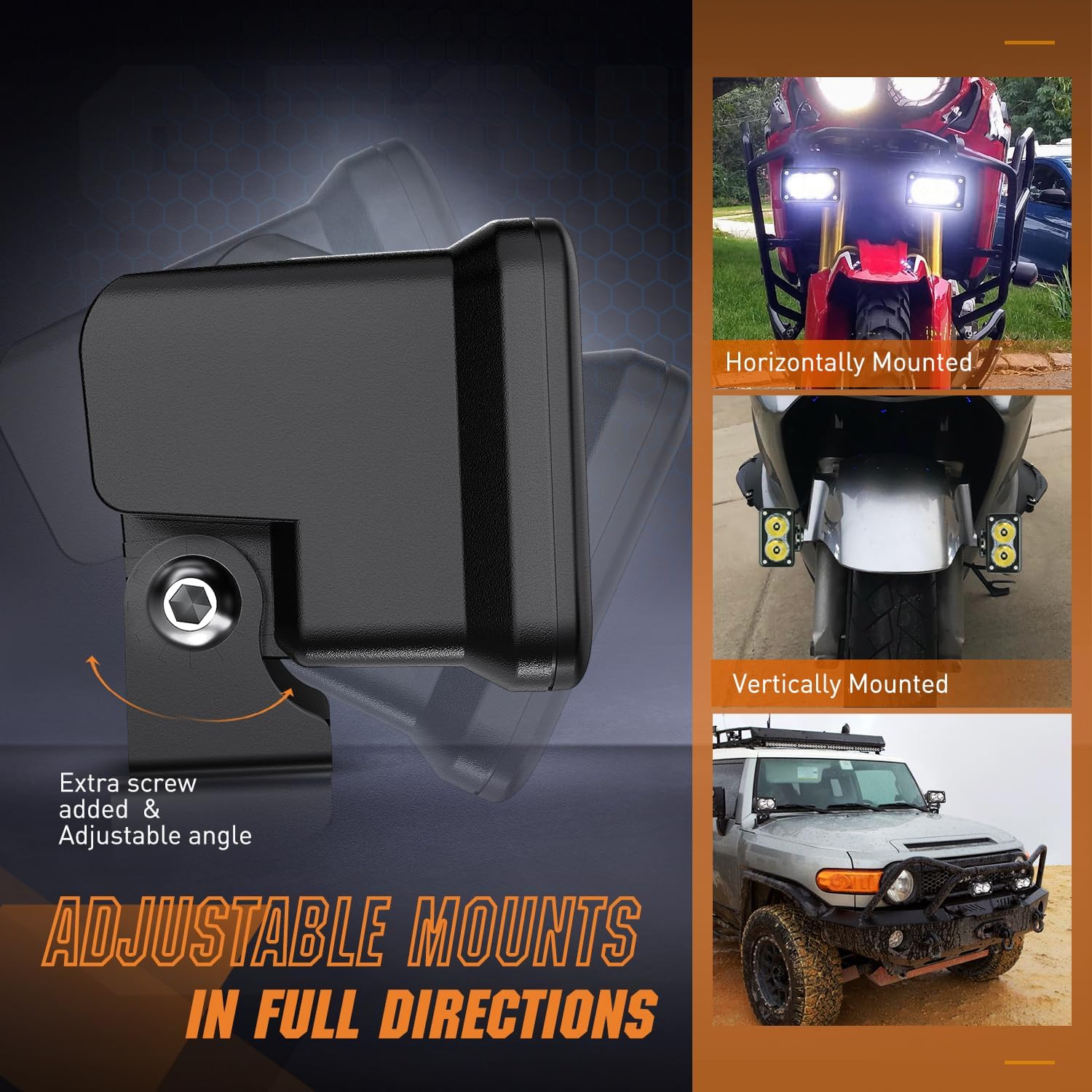 Nilight Luces LED para motocicleta, 2 unidades, luz de inundación de 3 pulgadas, luz antiniebla para todo terreno, 1160 lm, luz de conducción EMC