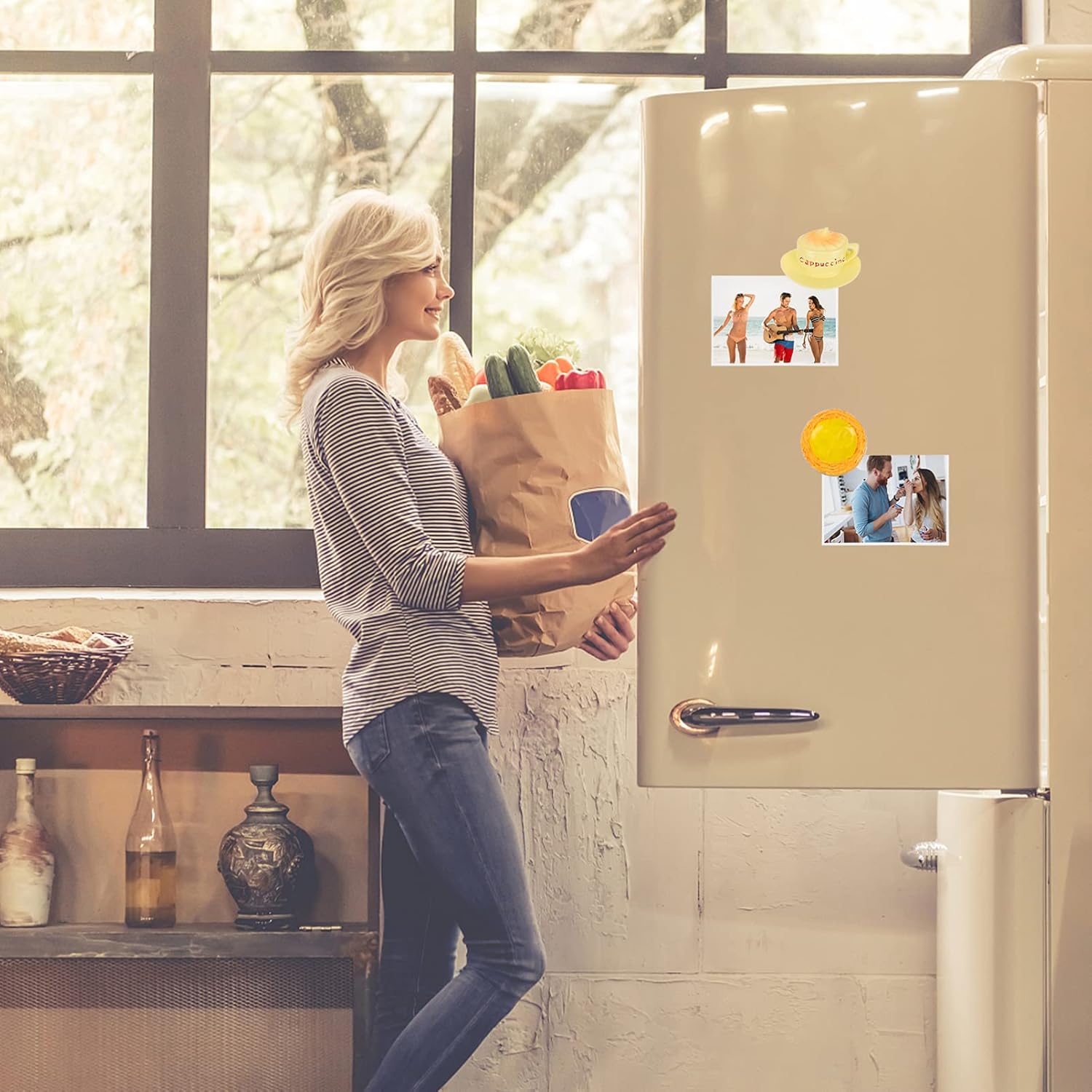 5 imanes para refrigerador de alimentos de resina 3D lindos imanes de nevera de alimentos para nevera, pan y tarta de nevera, imanes en forma de