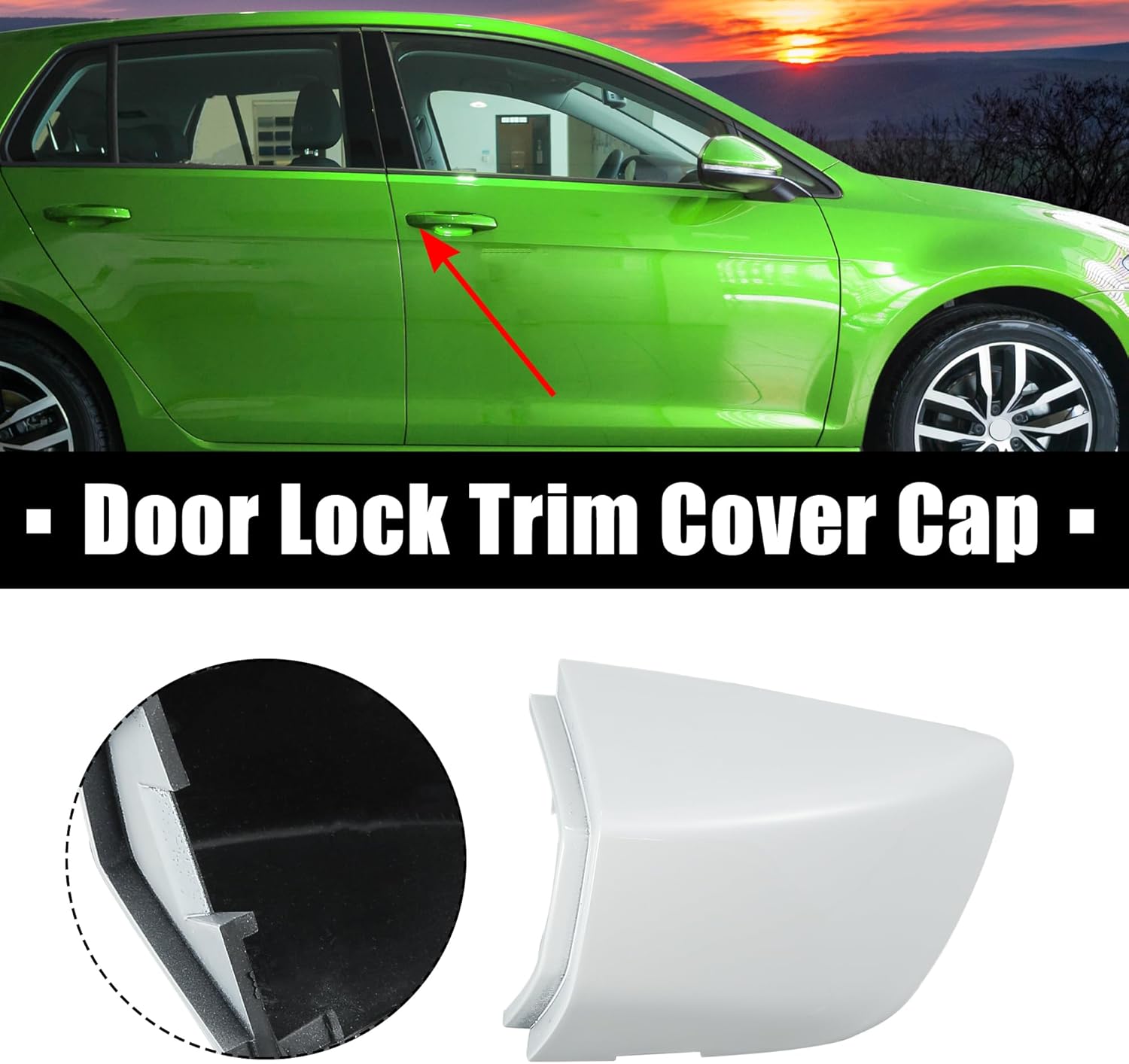 X AUTOHAUX 1K8837879 1K8-837-879-GR-U Cubierta de la manija de la puerta delantera izquierda del conductor blanco para Volkswagen Golf Passat GTI