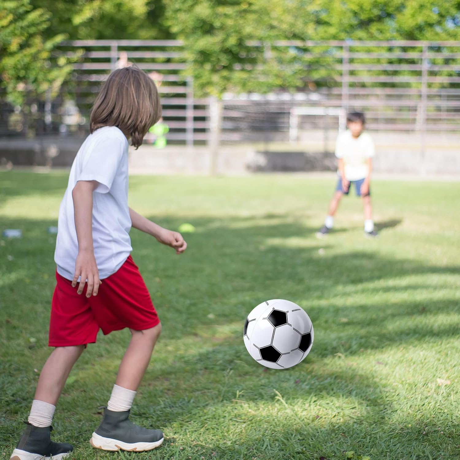 Shindel 8 bolas inflables, pelota de fútbol inflable de 12 pulgadas para niños, pelotas de playa para verano, piscina, juego de playa