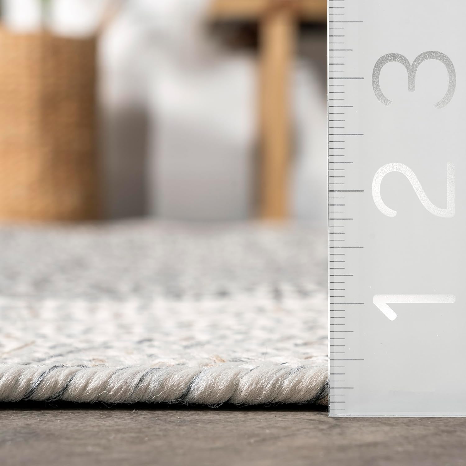 nuLOOM Oralia alfombra trenzada para interiores y exteriores, 5 pies x 8 pies, ovalada, color gris