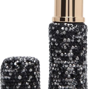 Fawziya Botellas de spray cosméticas recargables Bling Rhinestone 0,4 oz botella de perfume de vidrio mediana -AB Black Fawziya Botellas de spray cosméticas recargables Bling Rhinestone 0,4 oz botella de perfume de vidrio mediana -AB Black