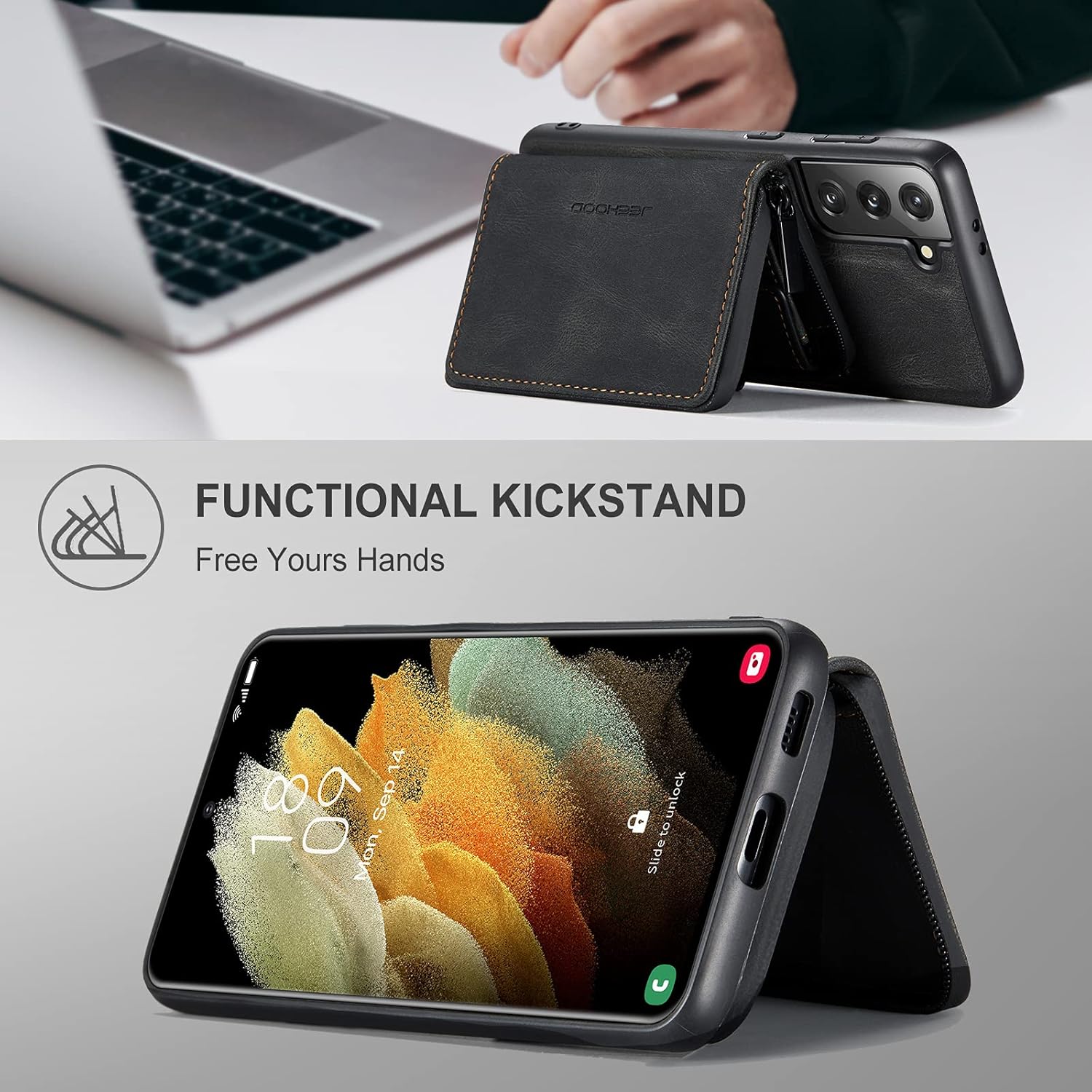 Asuwish Funda de teléfono para Samsung Galaxy S22 5G Funda tipo cartera con protector de pantalla de vidrio templado y soporte para tarjeta de