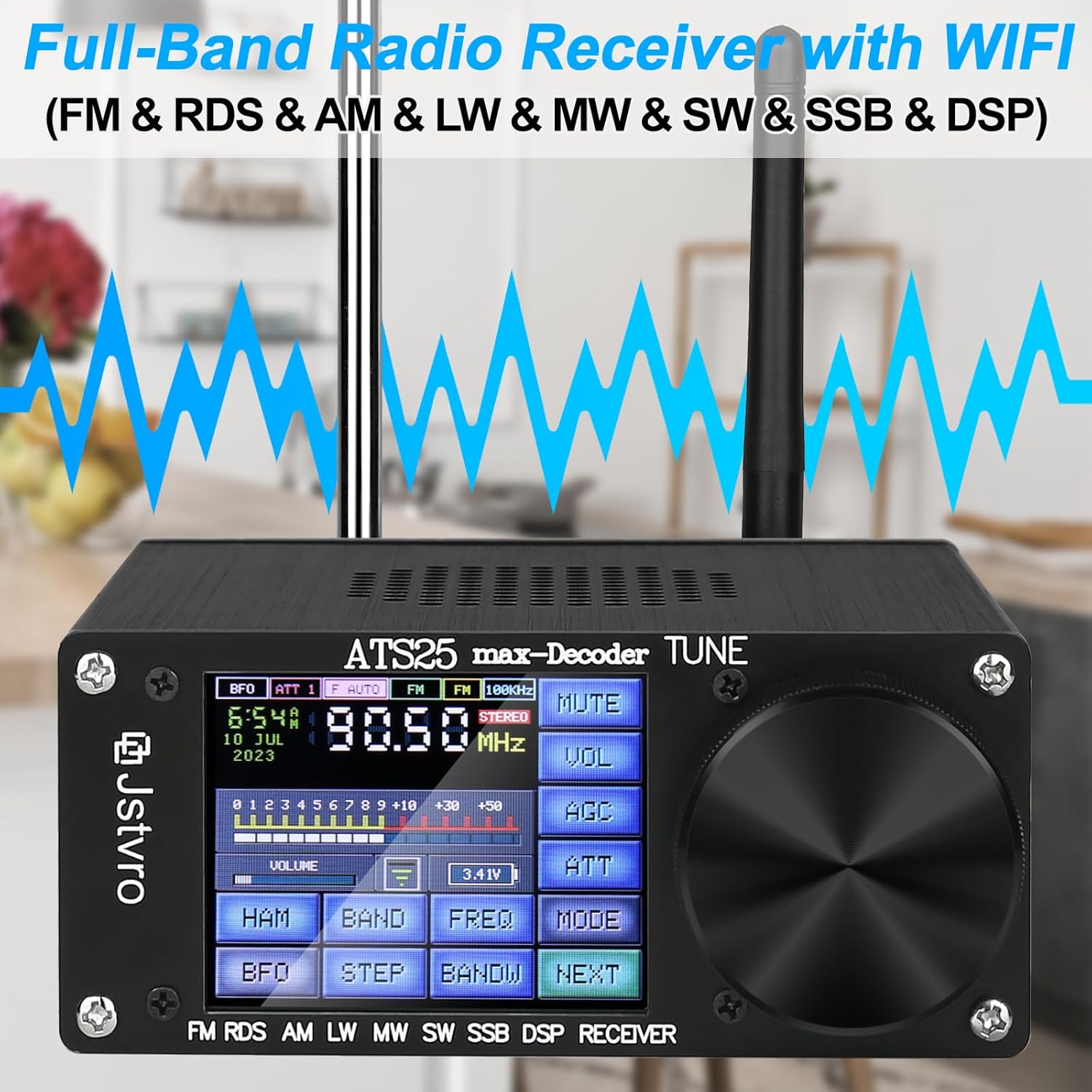 SI4732 ATS-25max-DECODER Receptor de radio V4.17 con CW, decodificación RTty, WiFi, espectro de audio y receptor DSP FM LW (MW y SW) y SSB,