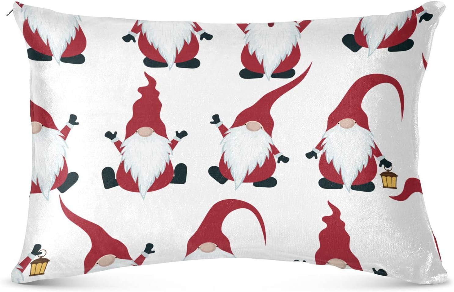 Emelivor Fundas de almohada de gnomos de Navidad, fundas de almohada de terciopelo, fundas de cojín suaves, fundas de almohada cómodas, almohadas