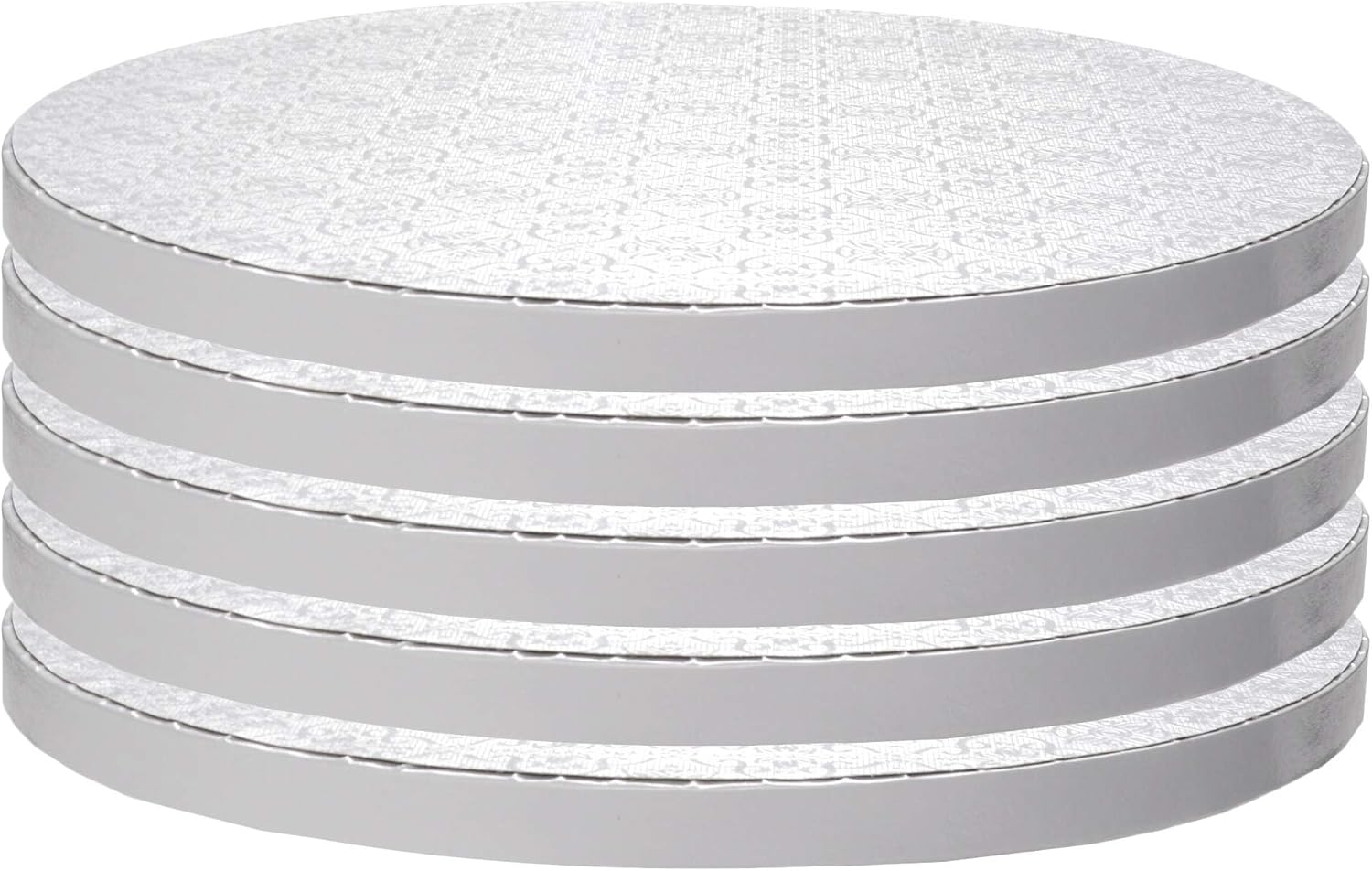 O’Creme Tabla para tartas, círculos redondos blancos con diseño magnífico, resistente y duradero, tambores para pasteles de 12 pulgada de grosor,