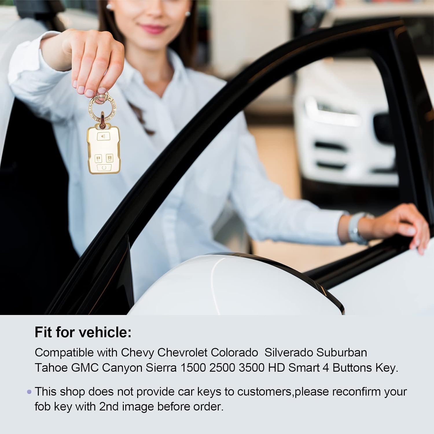 Funda para llavero de TPU suave, protector para llave de automóvil para accesorios compatibles con Chevy Chevrolet Colorado Silverado Silverado