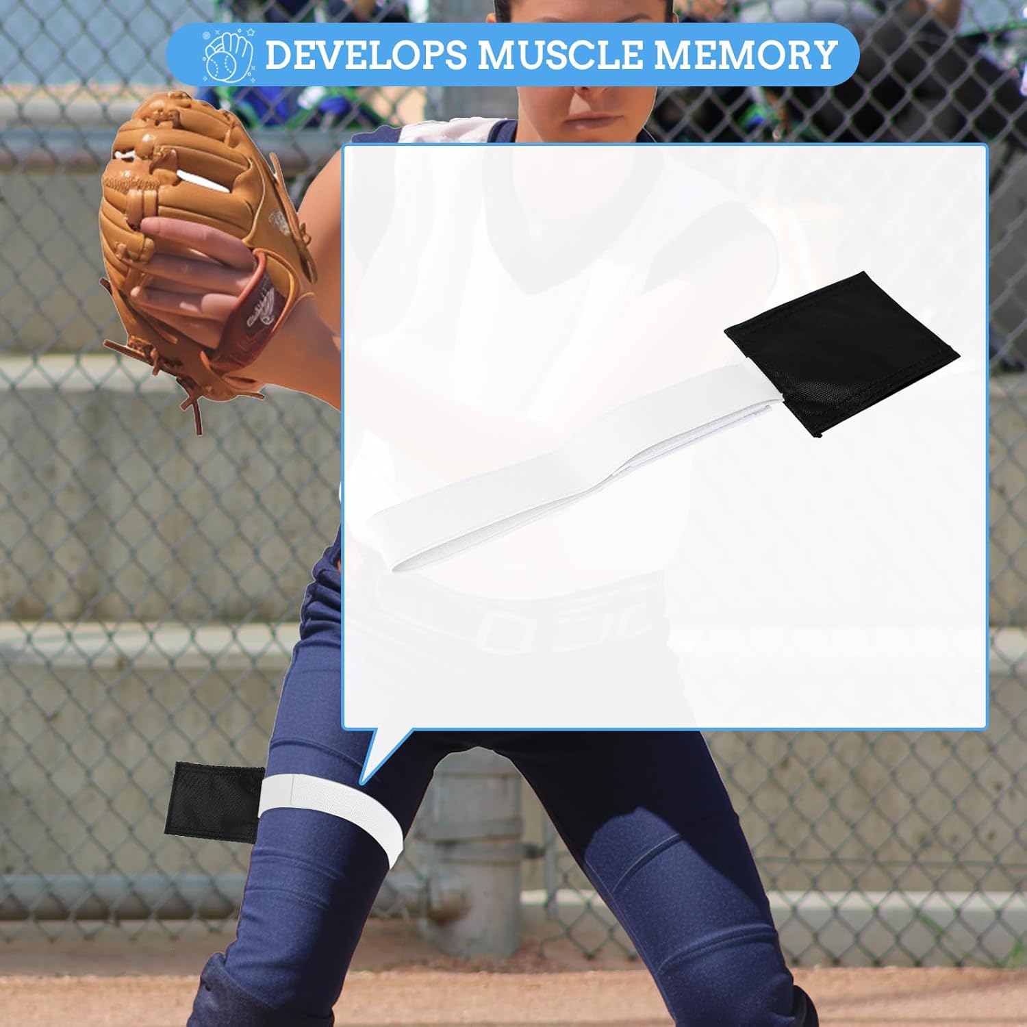 Ayudas de entrenamiento de lanzamiento de softbol, bandas de entrenamiento de softbol para desarrollar la memoria muscular, accesorios de ayuda de