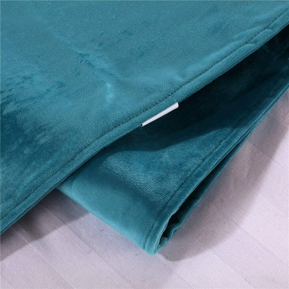 Pañuelo de terciopelo de lujo, toalla de cola de cama, decoración de ropa de cama para el hogar, hotel, dormitorio (857# azul cielo, 50 x 260 para