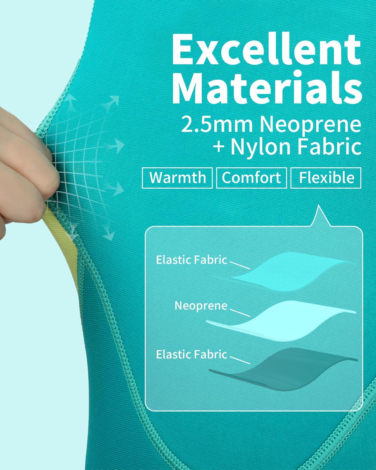 Gogokids Traje de neopreno para niños, para jóvenes, de 0.18 pulgadas, térmicos, de manga larga, con cremallera trasera, protección solar para