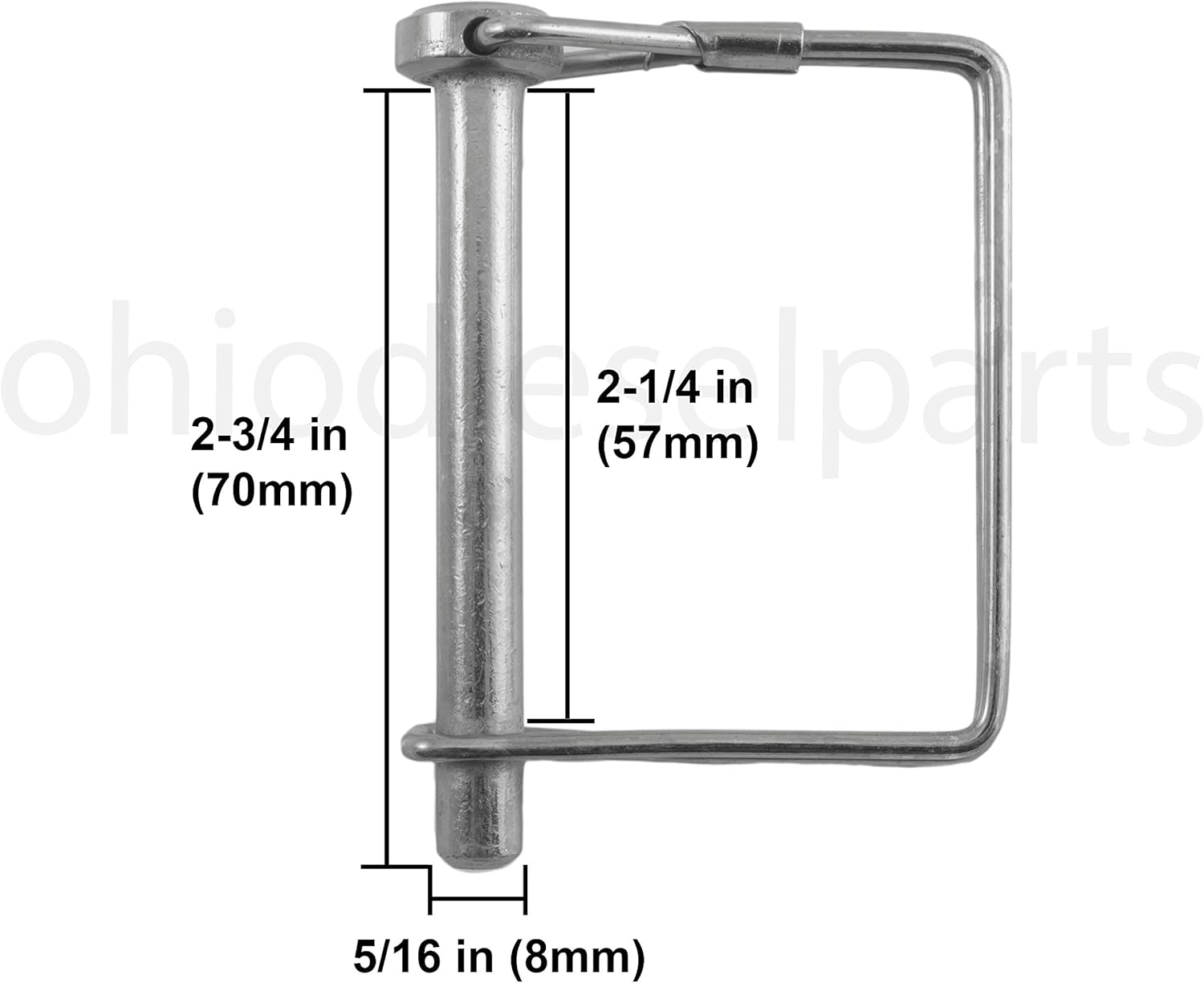 Pasador de enganche de remolque de bloqueo de eje cuadrado de acero inoxidable de 516 x 2-14 pulgadas (paquete de 10)
