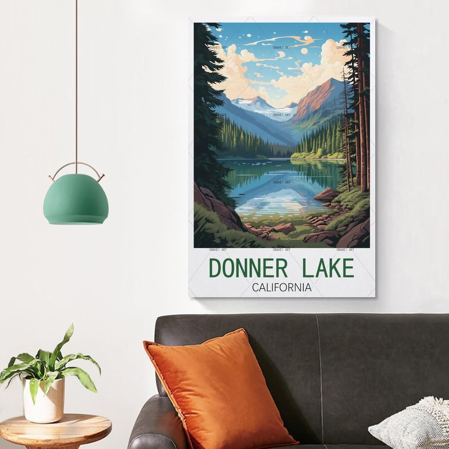 GuYaNa Donner Lake California – Pósteres de viaje vintage de 12 x 18 pulgadas (11.8 x 17.7 in), lienzo para pared, decoración de pared, sala de
