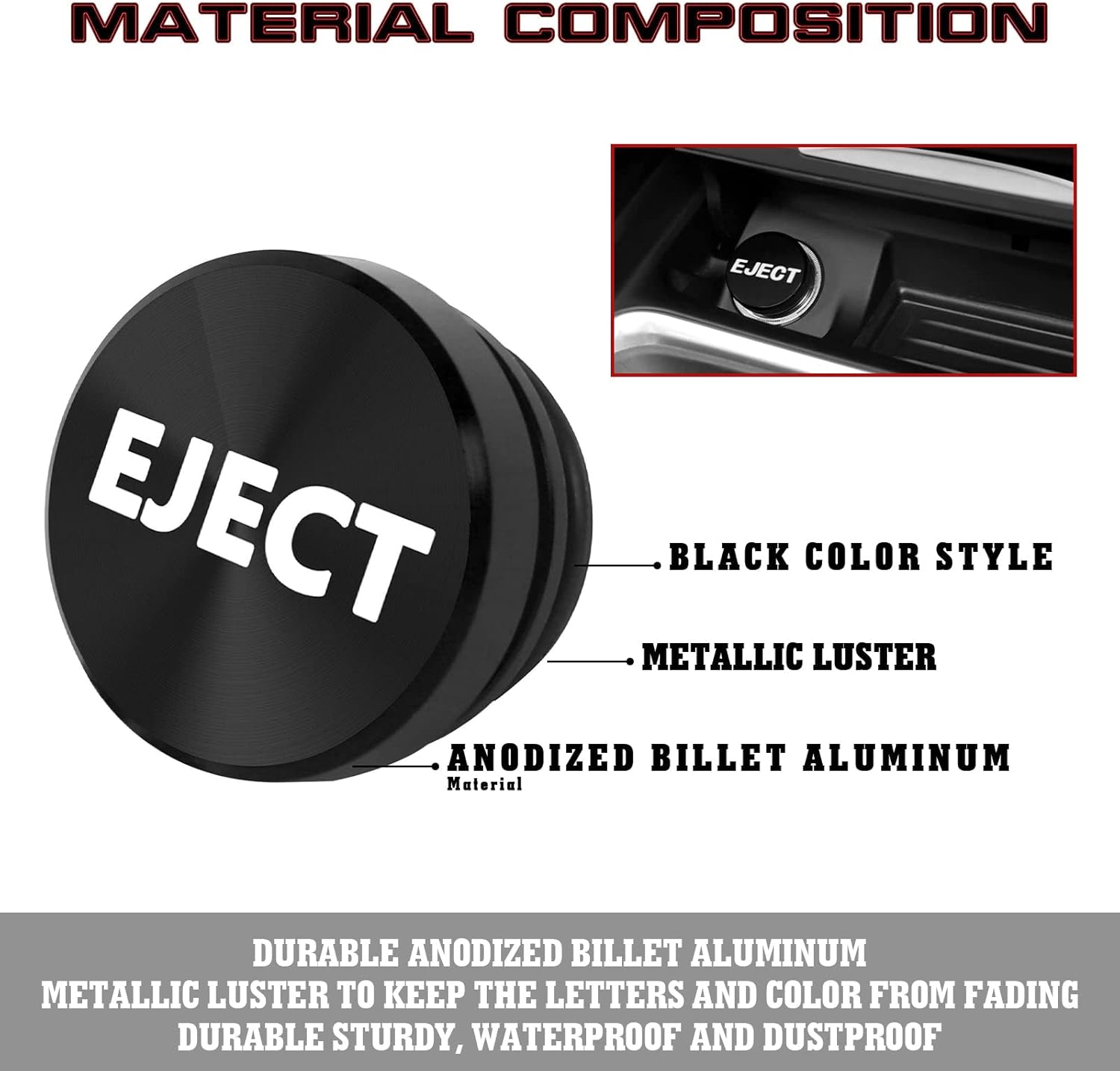 Xotic Tech Set Arranque del motor de aleación de aluminio azul + cubierta de botón de expulsión del encendedor de cigarrillos negro, marco de panel