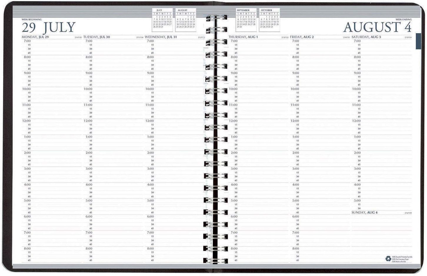 House of Doolittle Planificador semanal profesional, académico, negro, 8.5 x 11 pulgadas, agosto – julio (HOD257202-22)