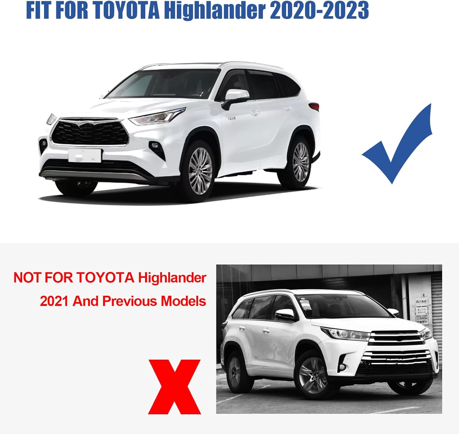 in Channel Ventvisor – Protectores de lluvia compatibles con Toyota Highlander 2020-2023  Viseras de protección contra la lluvia de ventana en el