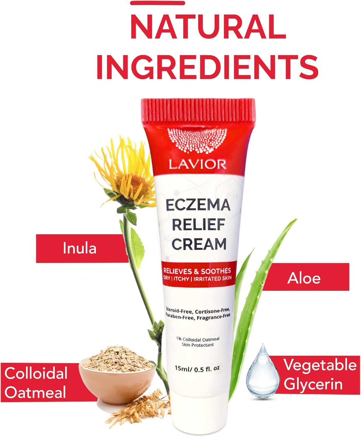 Lavior Crema para aliviar el eccema  Alivio calmante de la picazón con avena coloidal  Hipoalergénico, recomendado por médicos, clínicamente probado