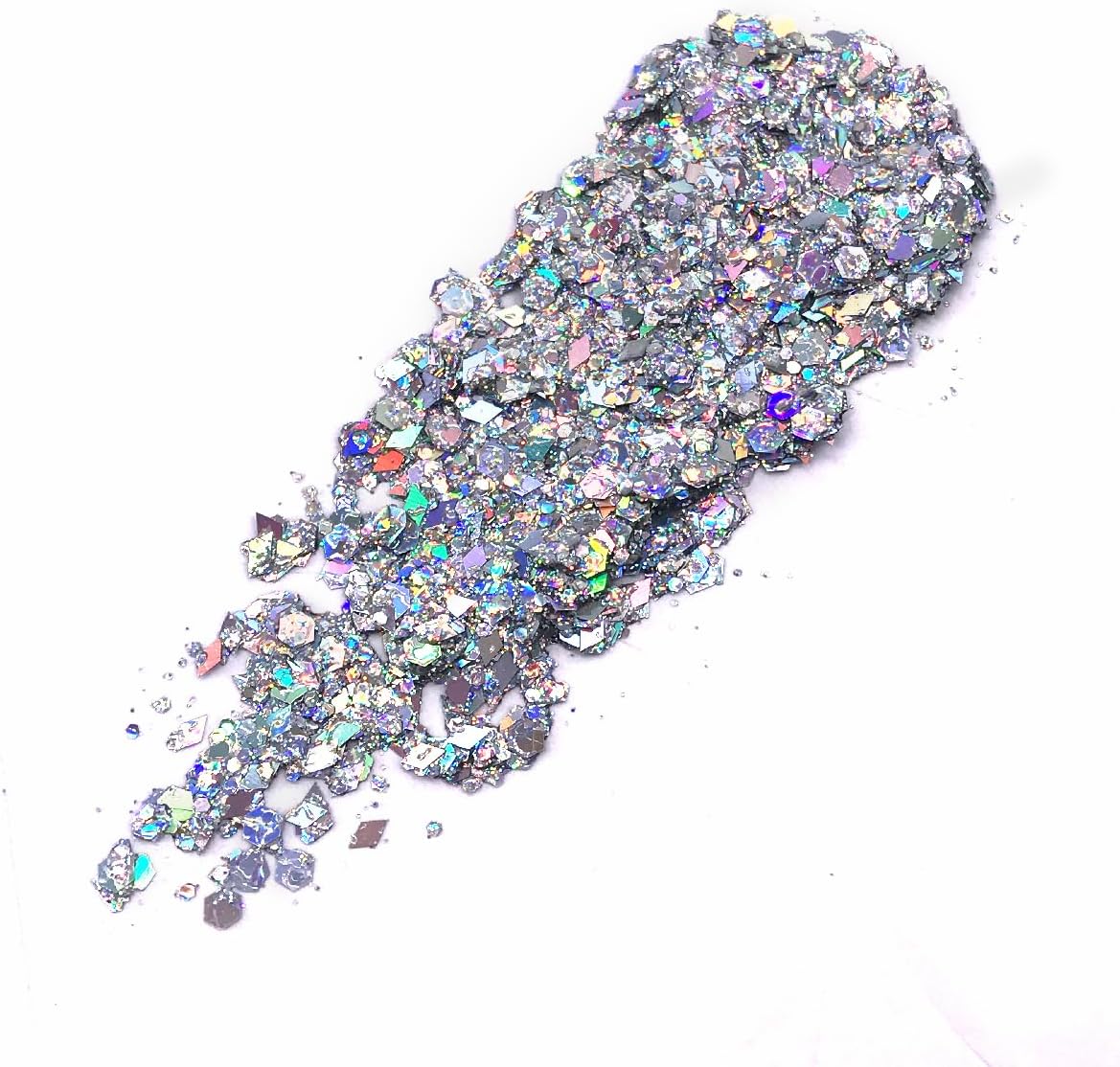 Electric Bliss Beauty – Gel holográfico plateado con purpurina corporal para cuerpo, cara, cabello, vegano y libre de crueldad animal (plata