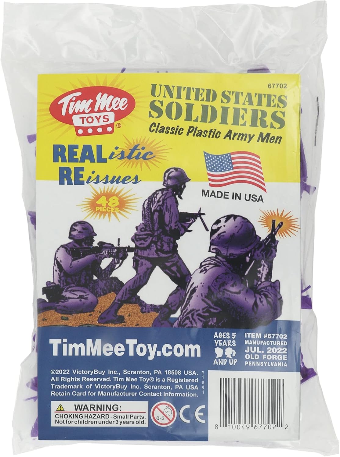 TimMee – Figuras de soldado de juguete de plástico para hombre, 48 piezas, hechas en Estados Unidos