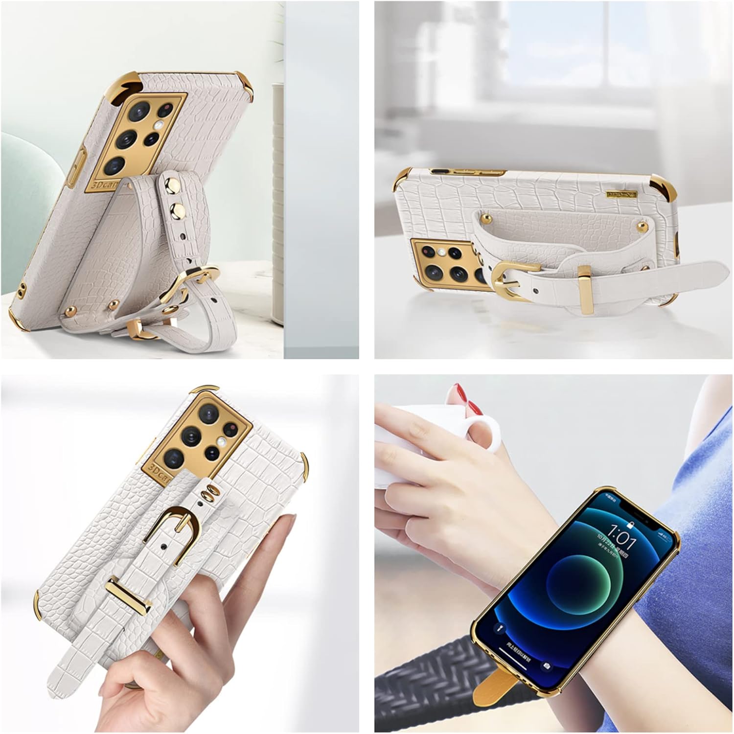 Funda para teléfono Samsung Galaxy A12 A13 A23 A32 A21S A50 A70 S 4G 5G Funda de teléfono con patrón de cocodrilo único, forro disipador de calor,